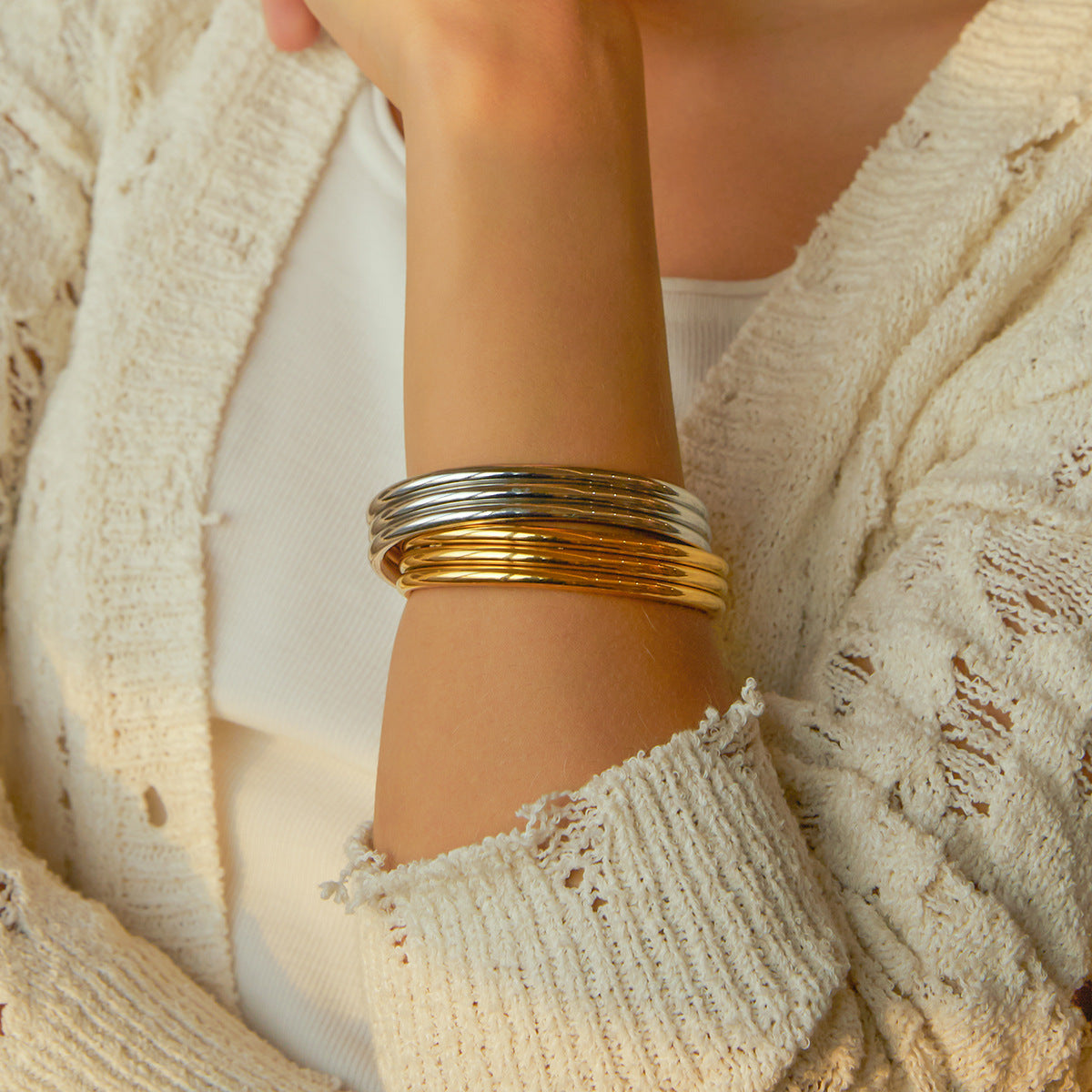 Stacy Ribbed Bangle