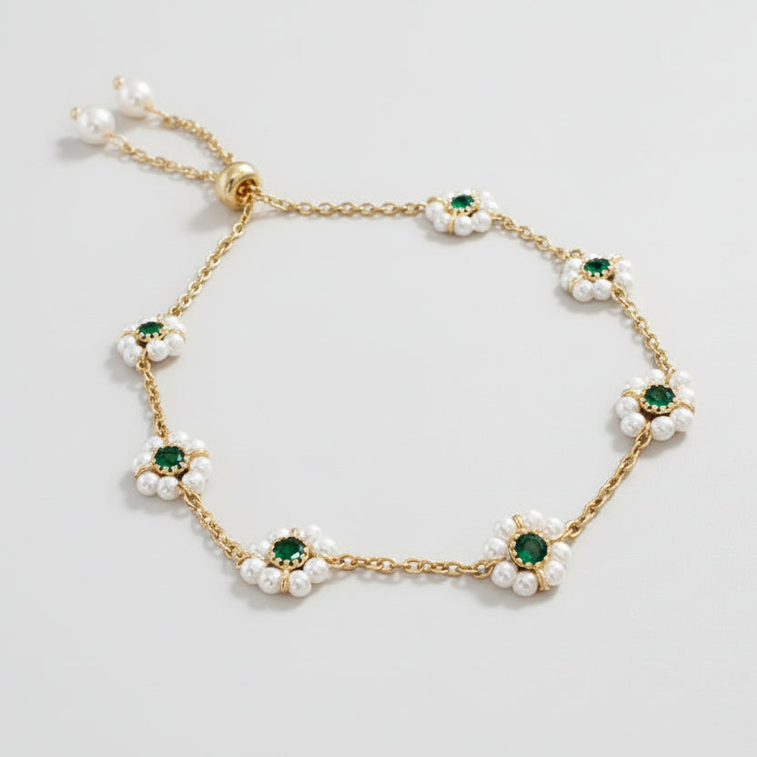 Green Daisy Bracelet